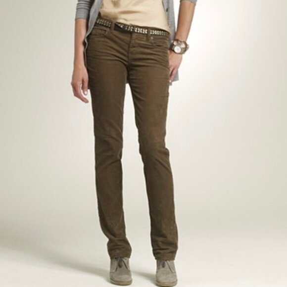J.Crew City Fit Bootcut Corduroy Pants Olive Green Women’s Size 8 - Picture 1 of 8